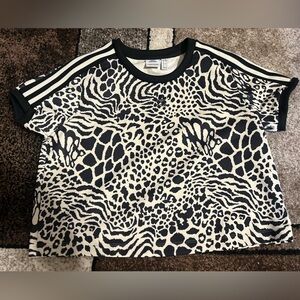 Adidas Animal Print Crop Top | Women’s Medium | Pre-Owned